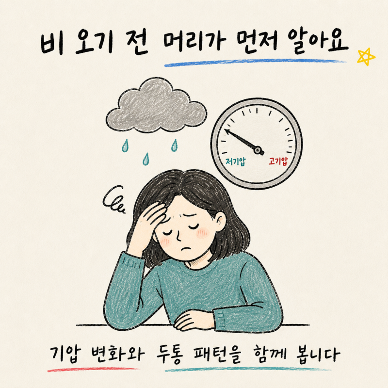 비 오기 전 머리가 무거운 기상성·저기압 두통, 원인과 관리법