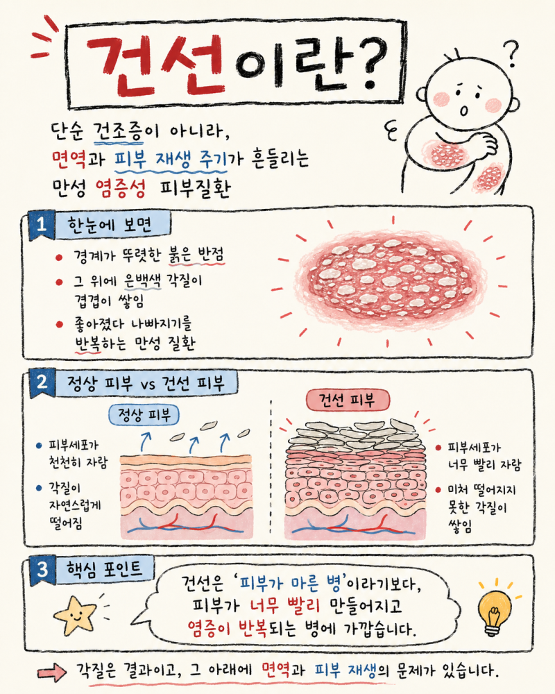 건선·만성·판상 건선, 피부 겉이 아닌 몸 안의 원인을 살펴야 합니다 | 인천 송도 백록담한의원