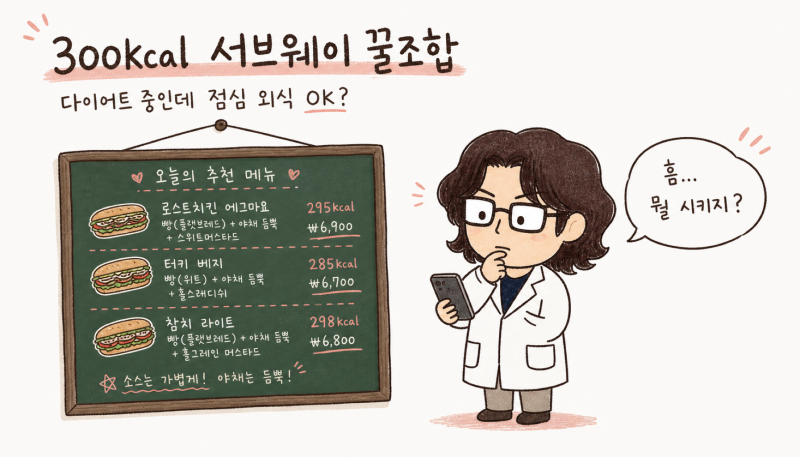 서브웨이 다이어트 꿀조합 가이드 — 점심 외식 315kcal로 가볍게 즐기기