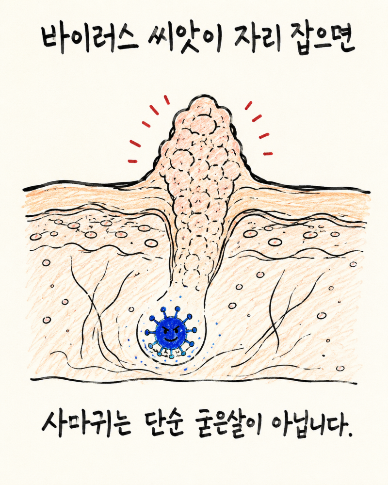 인천 송도 사마귀·우목·편평사마귀·수족부사마귀 재발 관리와 한방 치료