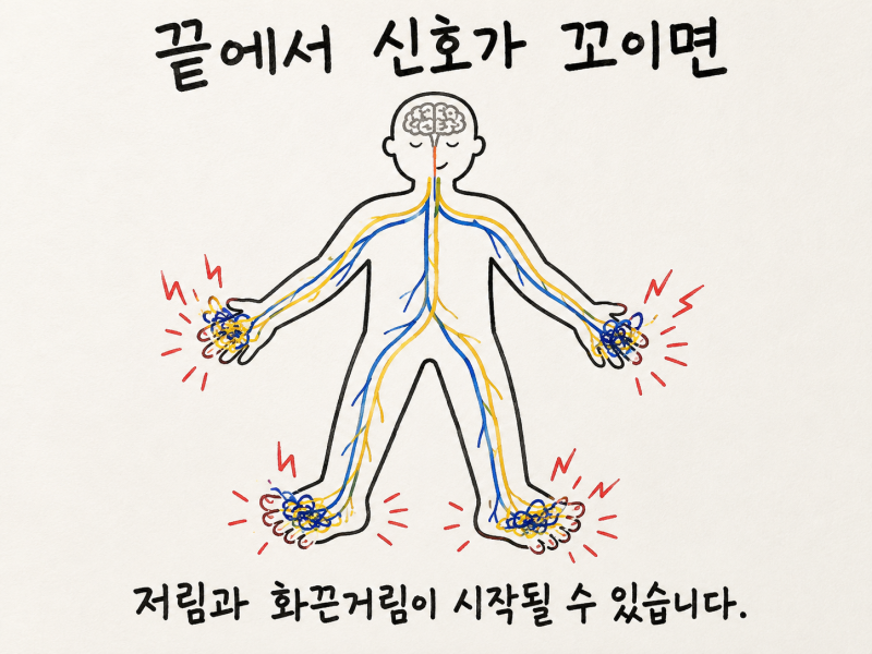 손발 저림과 화끈거림, 단순 혈액순환 문제일까? 송도 말초신경병증 치료 안내
