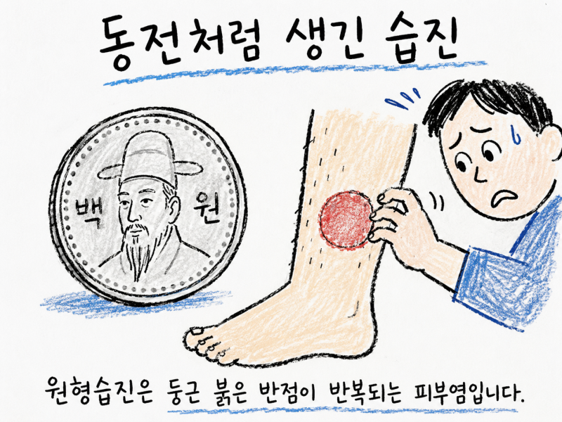 인천 송도 화폐상습진·원형습진, 반복되는 동전모양 습진의 원인과 치료