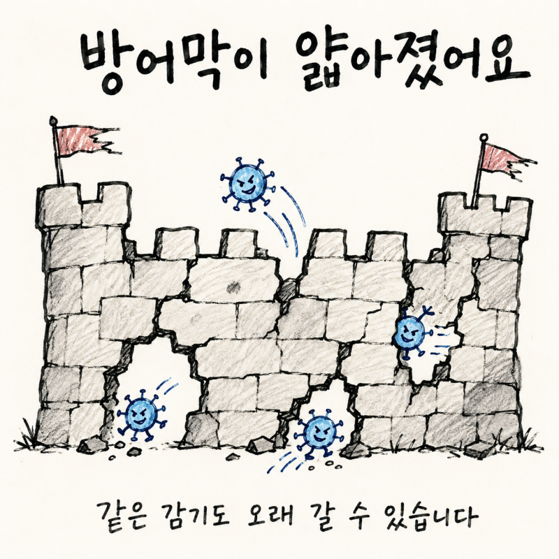 자주 반복되는 감기와 염증, 면역력 저하와 기허의 한방 치료