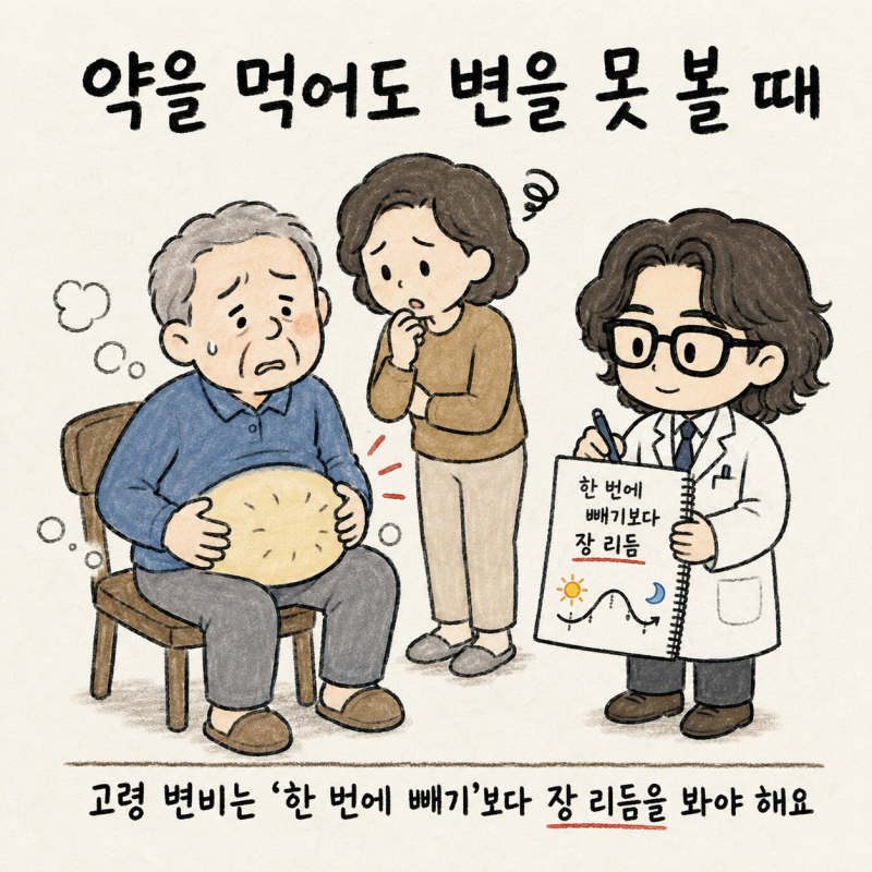 90대 고령 변비, 약을 먹어도 못 보고 배가 빵빵할 때 | 인천 송도 변비 한약