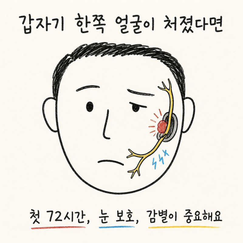 갑자기 한쪽 얼굴이 처졌을 때, 구안와사 벨마비에서 먼저 확인해야 할 것들 | 인천 송도 안면마비