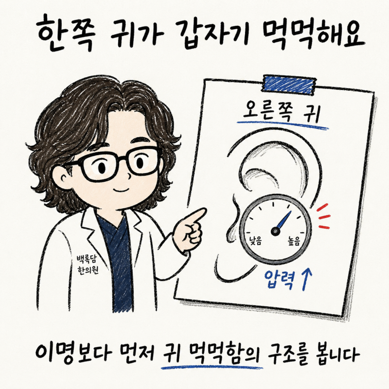 한쪽 귀가 갑자기 먹먹하고 울릴 때, 이명보다 먼저 봐야 할 것들 | 인천 송도 이관개방증