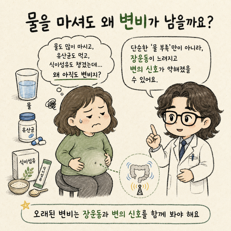 마그밀 먹어야만 나오는 오래된 변비 | 인천 송도 노인 변비