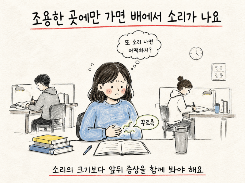 배에서 소리가 너무 크게 나요? 식후 복부팽만·복명음이 반복될 때 | 인천 송도 한의원