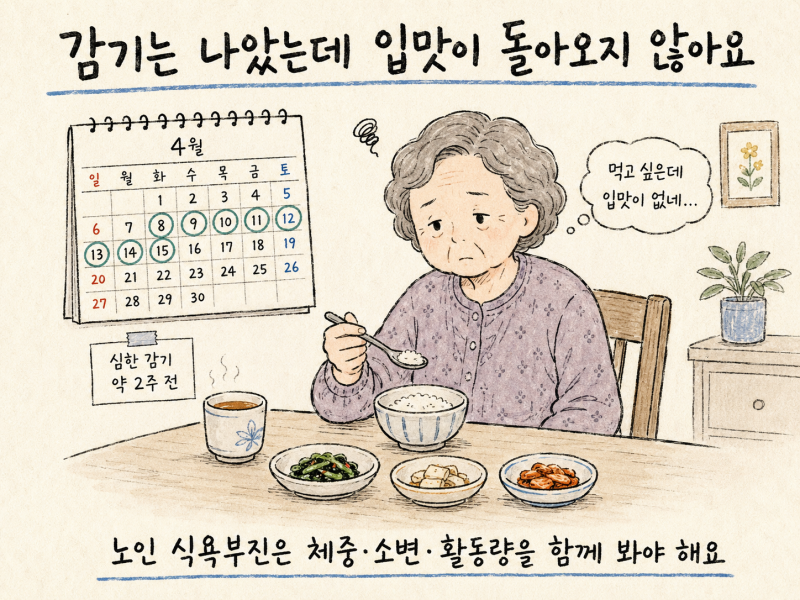 노인 식욕부진, 감기 후 입맛이 돌아오지 않고 체중·소변까지 줄었다면 | 인천 송도 한의원