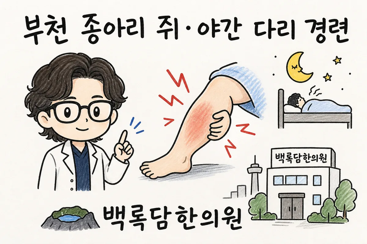 부천 종아리 쥐·야간 다리 경련, 자다가 다리가 돌처럼 뻣어버릴 때