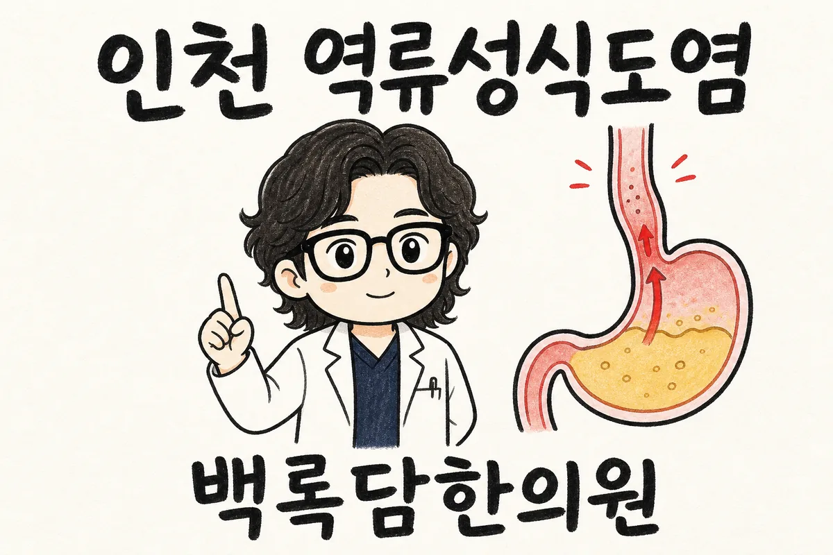 인천 역류성식도염, 서서 일하다 가슴이 쓰리고 신물이 올라올 때