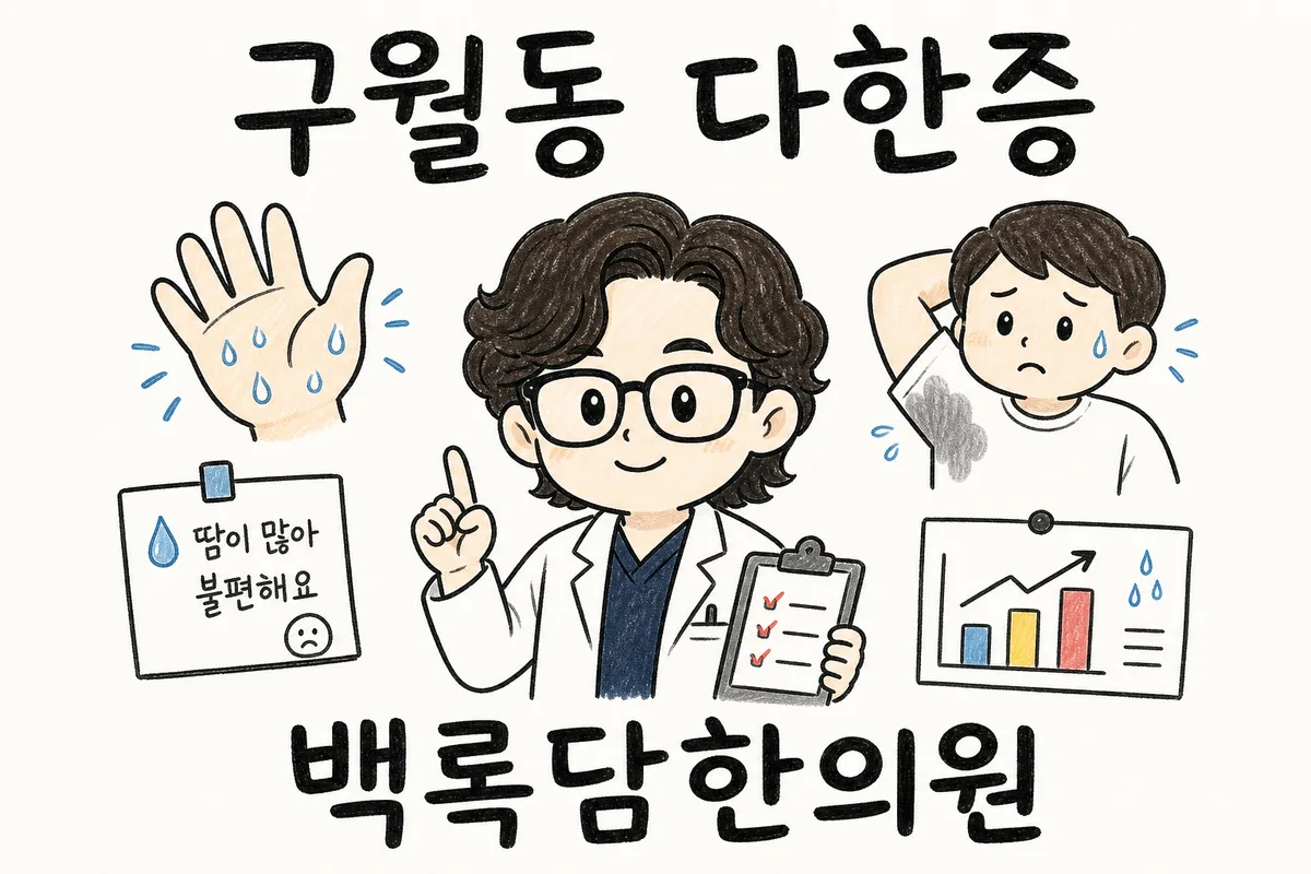구월동 손발 다한증, 아무리 발라도 손에서 땀이 멈추지 않을 때