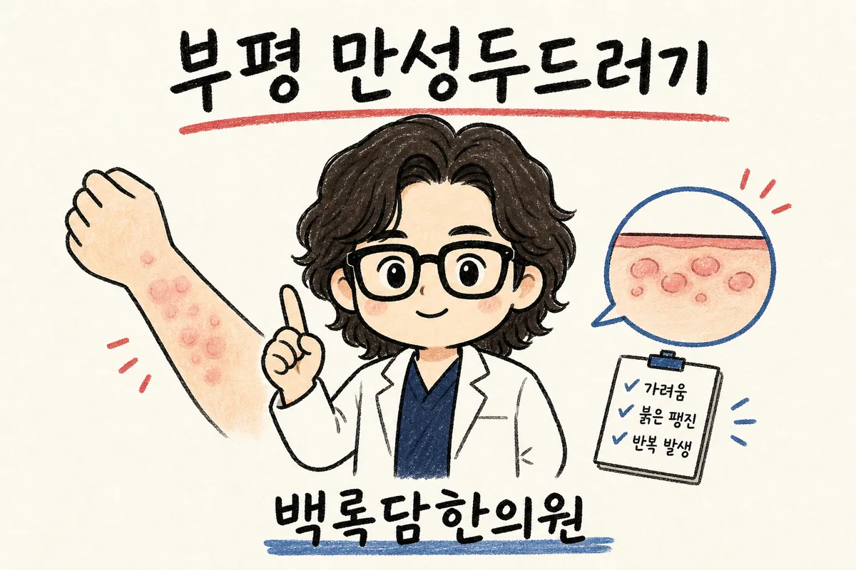 부평 만성두드러기, 피로해서 그른줄 알았는데 밤마다 올라올 때