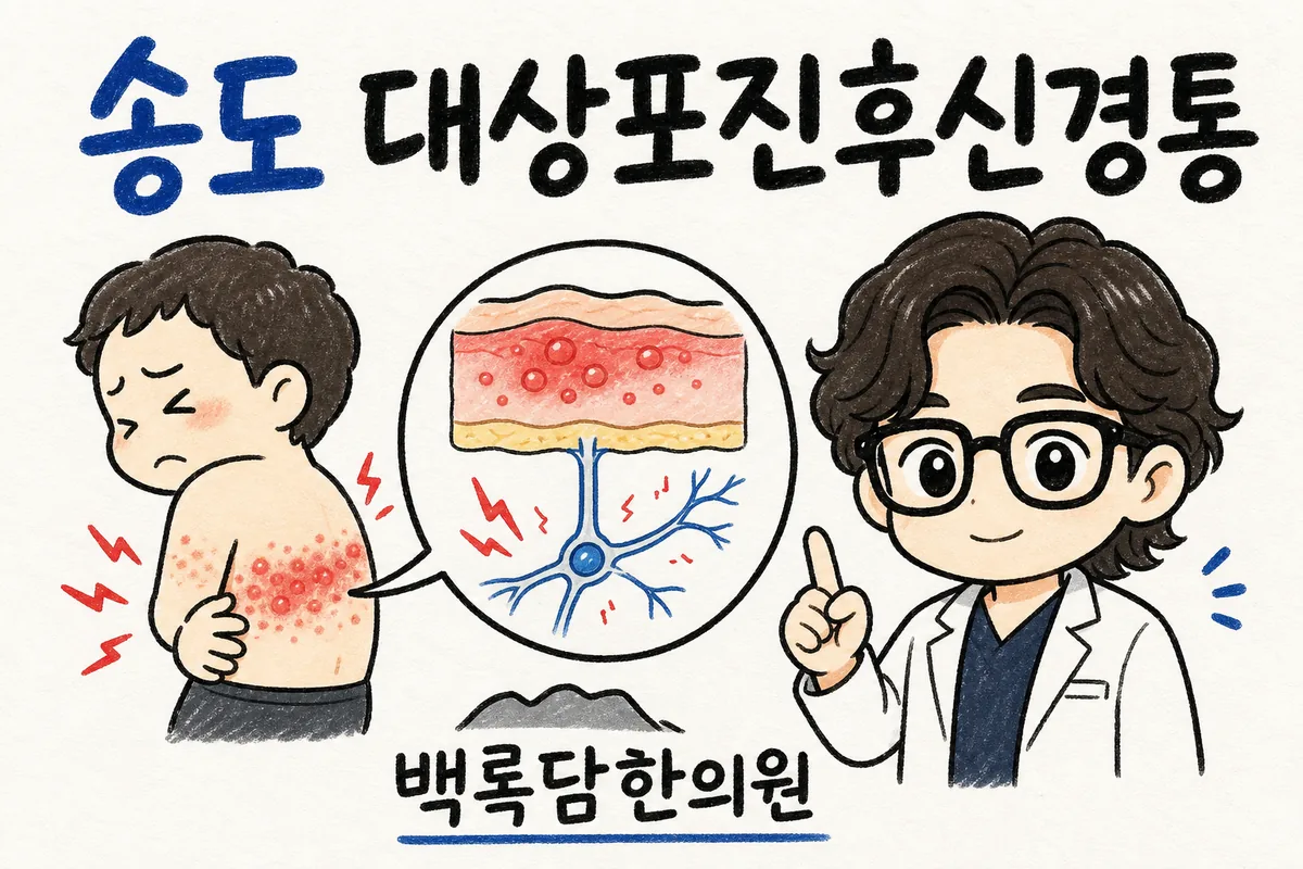 송도 대상포진 후유증, 발진은 나았는데 옷깃만 스쳐도 찌릿할 때