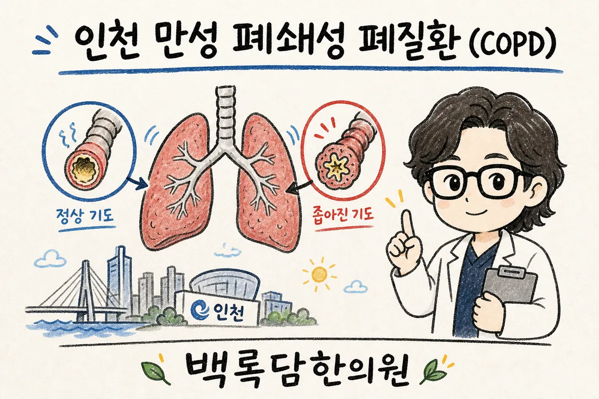 인천 만성 폐쇄성 폐질환, 밤마다 기침이 멈추지 않아 잠을 설칠 때