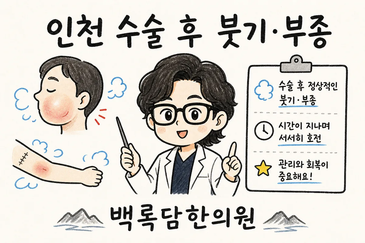 인천 남동구 수술 후 붓기 부종, 치료를 받아도 자꾸 도질 때
