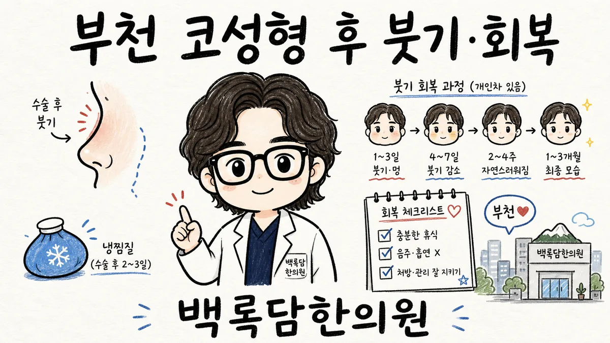 부천 코성형 후 붓기·회복, 나이가 있어서 그런지 붓기가 자꾸 도질 때