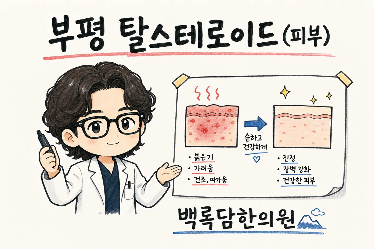 부평 탈스테로이드 피부, 연고 끊자마자 얼굴이 붉어지고 화끈거릴 때