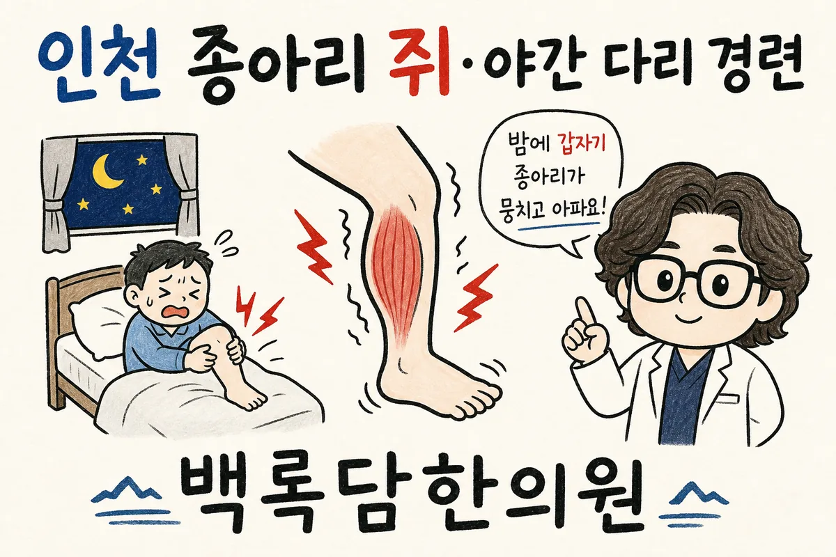 인천 종아리 쥐, 밤에 다리가 돌처럼 굳어 깜짝 놀라 깰 때