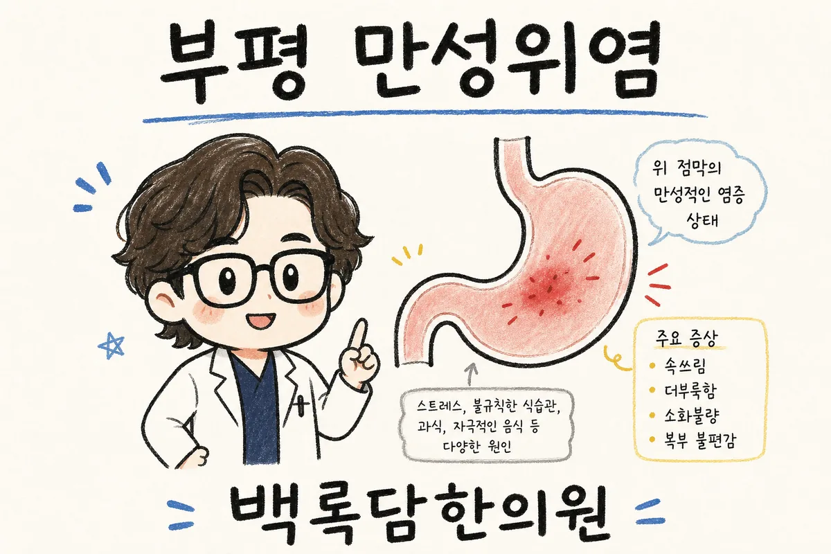 부평 만성위염, 피로인 줄 알았는데 속이 자꾸 더부룩할 때