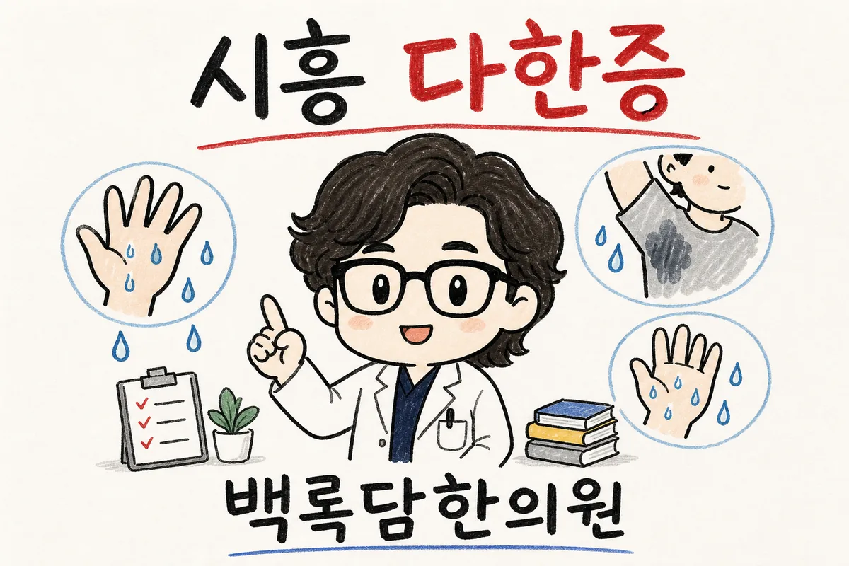 시흥 두한증, 머리에서 땀이 비 오듯 쏟아지는데 또 도질 때