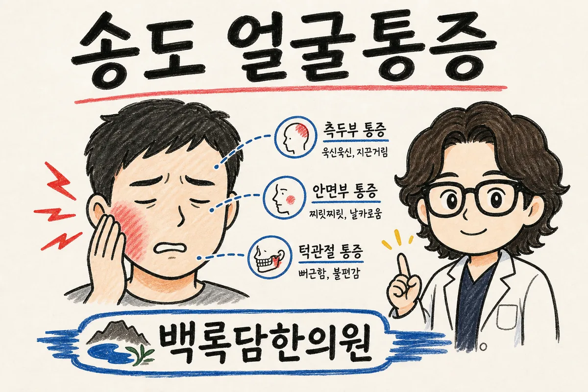 송도 얼굴통증, 치료를 받아도 자꾸 도져서 면도도 겁날 때