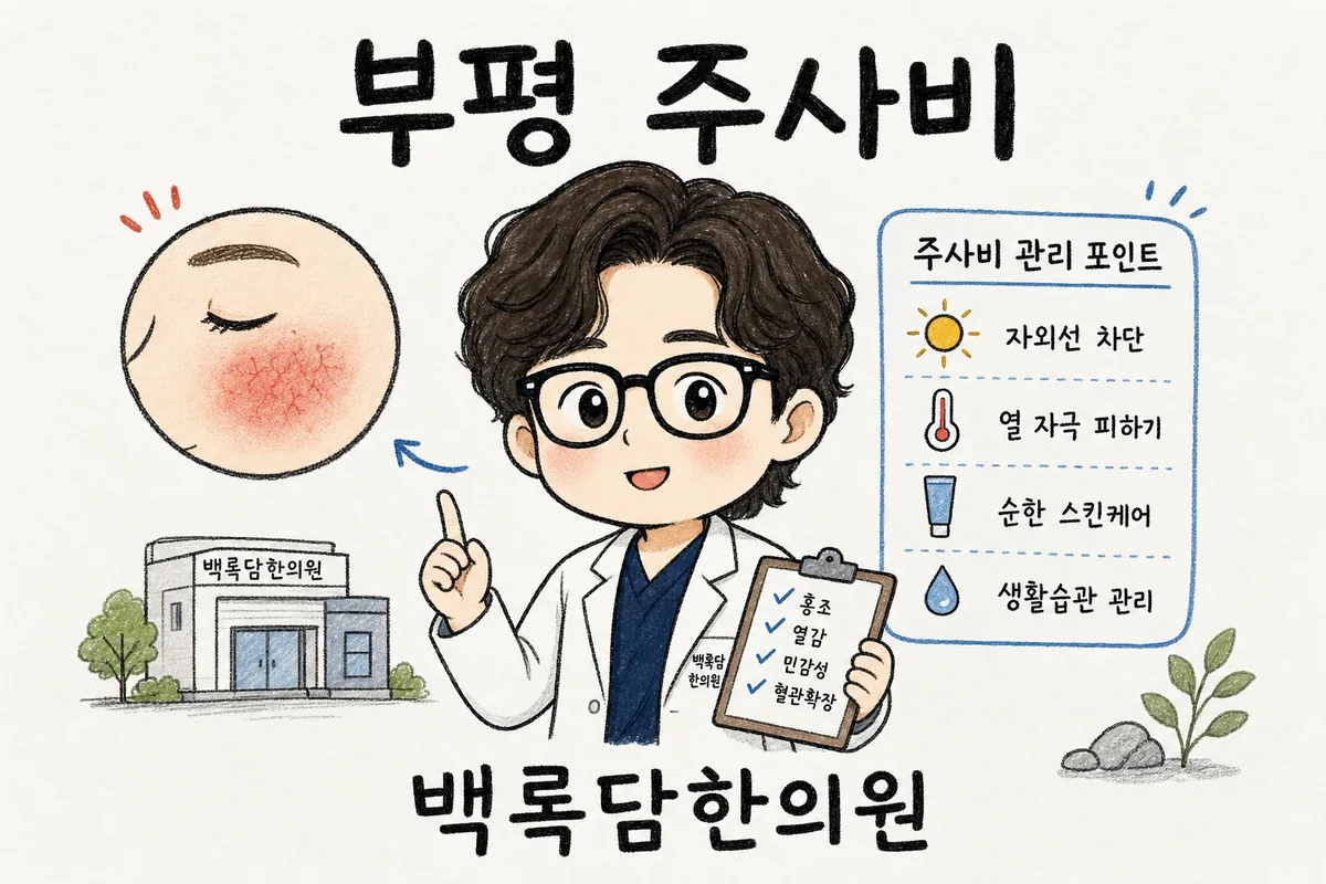 부평 주사비, 술 마시지 않아도 얼굴이 늘 붉고 화끈거릴 때