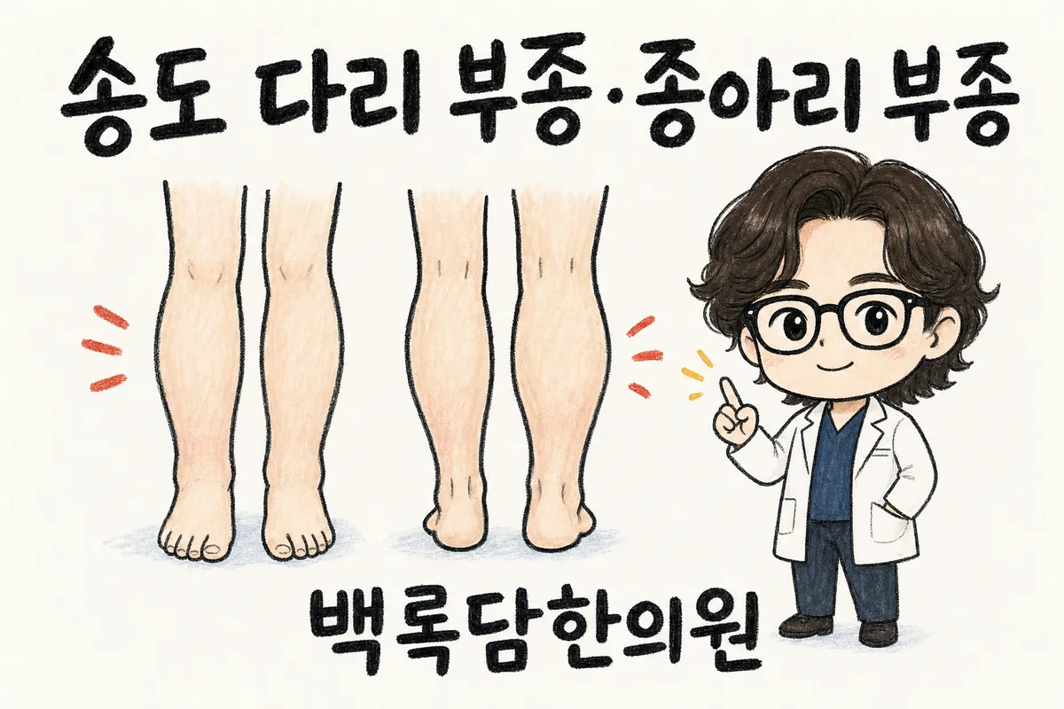 송도 다리 부종, 치료를 받아도 자꾸 종아리가 다시 붓는다면