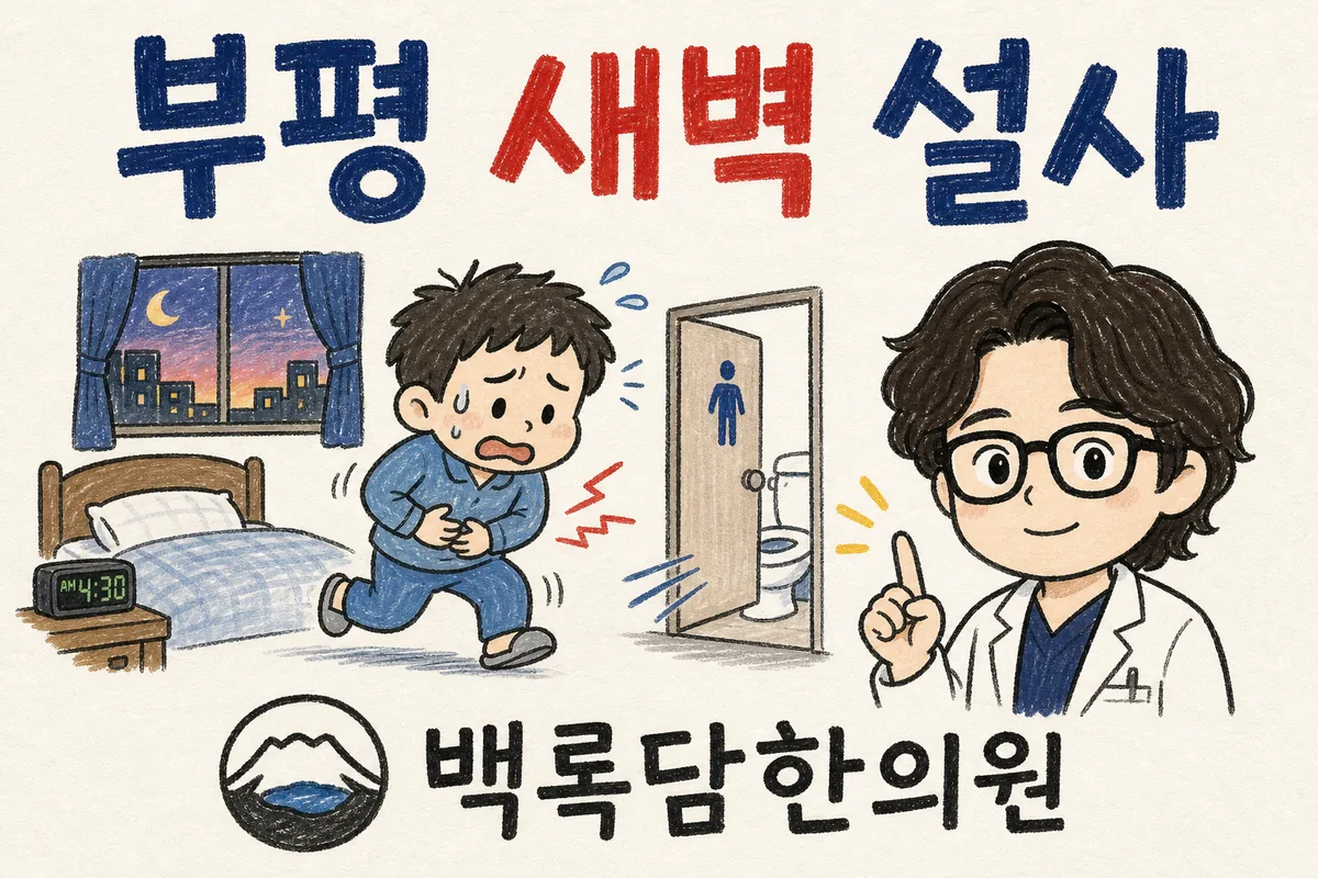 부평 새벽 설사, 검사는 정상인데 매일 새벽 배가 울 때