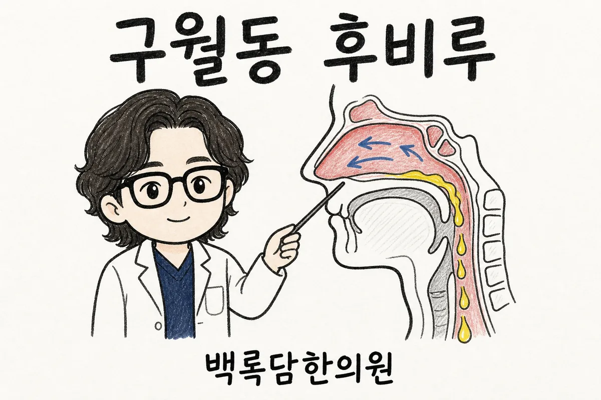 구월동 후비루, 약 먹어도 코 뒤로 가래가 자꾸 도질 때