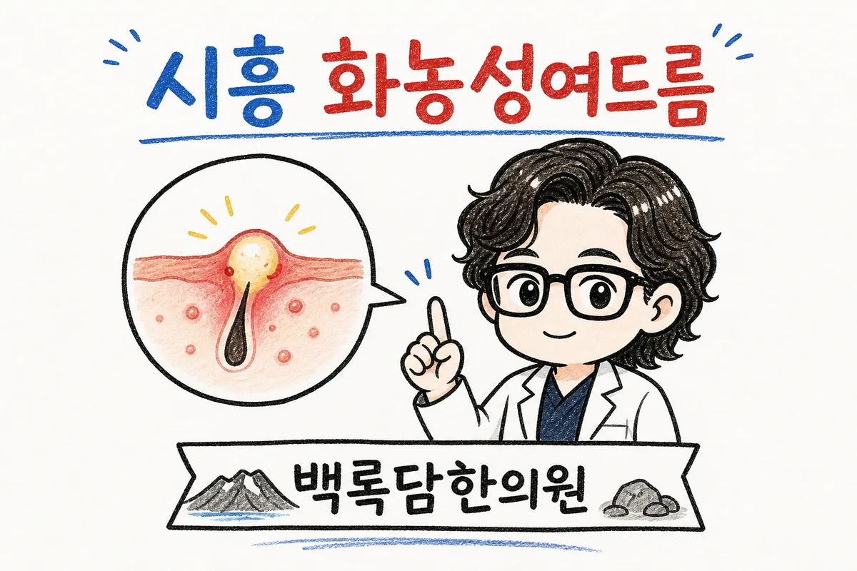 시흥 화농성여드름, 피부과 검사는 정상인데 턱에 고름이 계속 나요