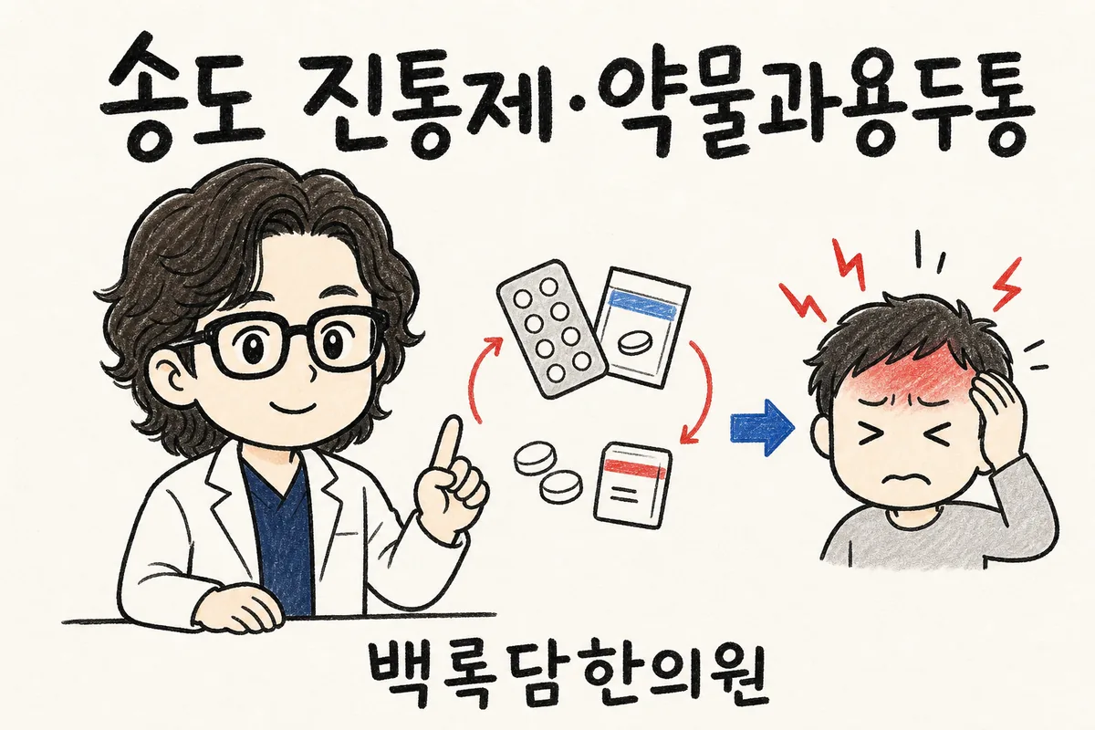 송도 약물과용두통, 진통제를 먹어도 머리가 아픈 날이 늘었을 때