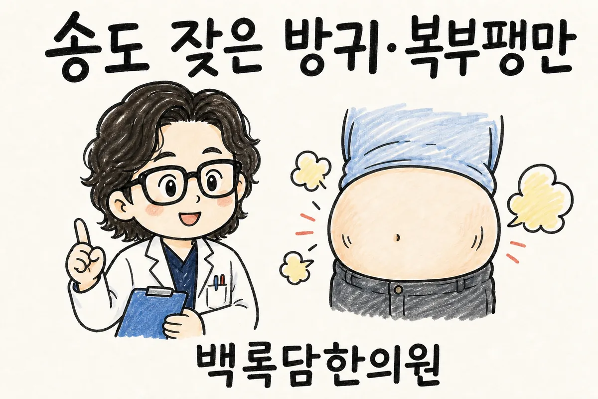 송도 잦은 방귀·복부팽만, 약 먹어도 배가 또 빵빵해질 때