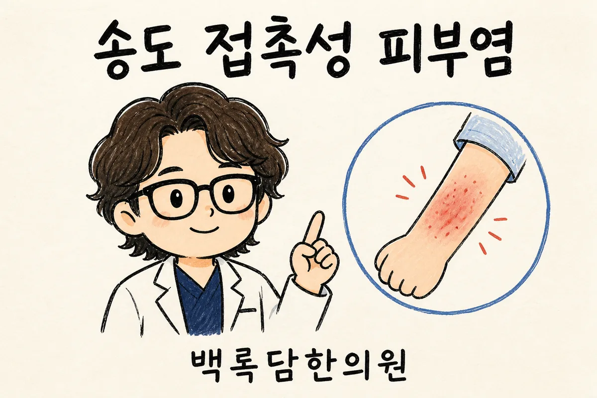 송도 접촉성 피부염, 서서 일하다 손이 붉어지고 갈라질 때