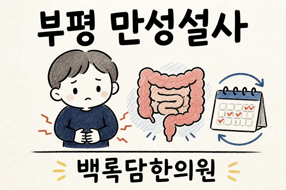 부평 만성설사, 스트레스 받고 나서 배가 자꾸 비어질 때