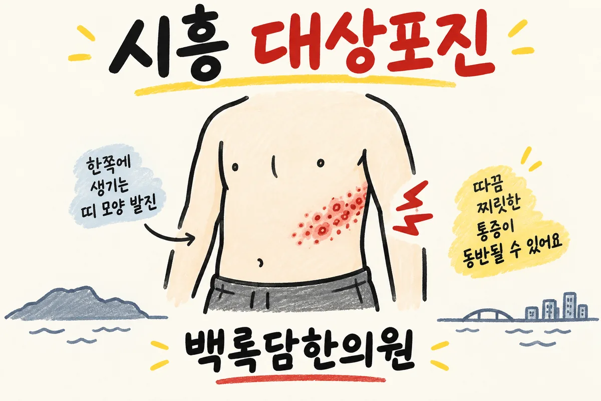 시흥 대상포진, 산후에 갑자기 허리를 감싸는 물집과 통증이 생겼을 때