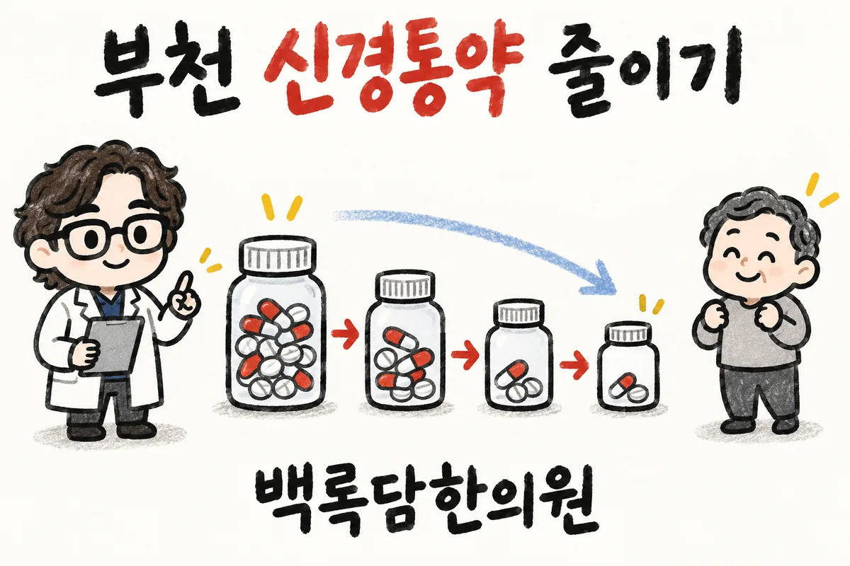부천 신경통약 줄이기, 약 먹으면 멍하고 끊으면 더 아플 때