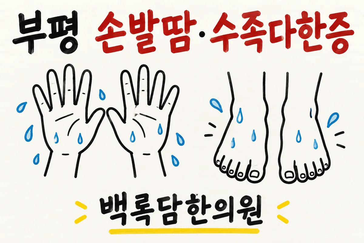 부평 손발땀·수족다한증, 손에 땀이 배어 악수도 겁날 때