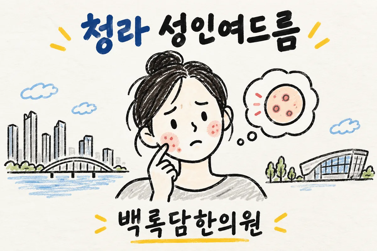 청라 성인여드름, 턱 아래 자꾸 반복되는 붉은 염증에 지쳤을 때