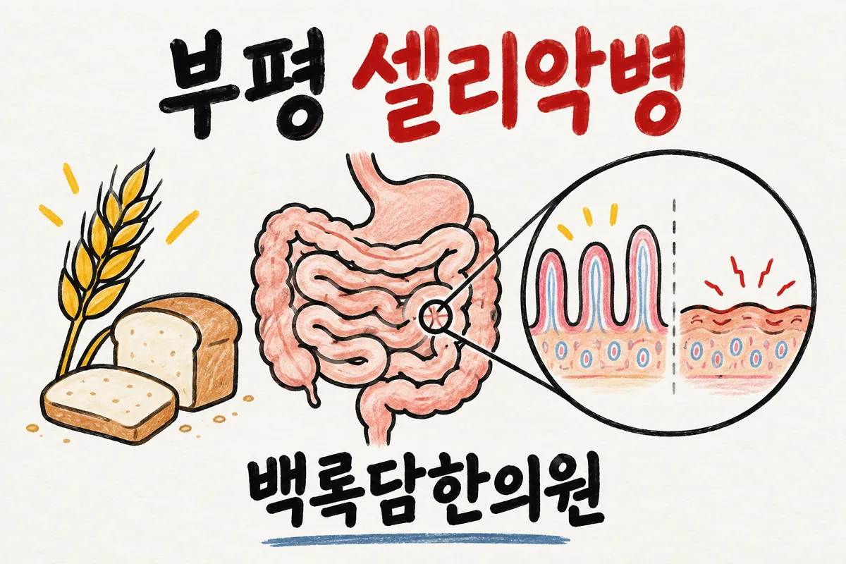 부평 셀리악병, 밀가루를 끊어도 밤마다 배가 빵빵하고 불편할 때