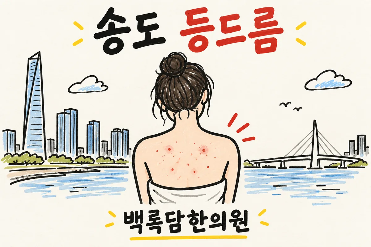 송도 등드름, 치료해도 자꾸 도져서 옷 입기 불편할 때