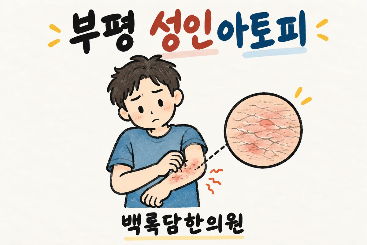 부평 성인아토피, 간병 스트레스에 피부가 붉어지고 밤새 긁어대서 일상이 흔들릴 때